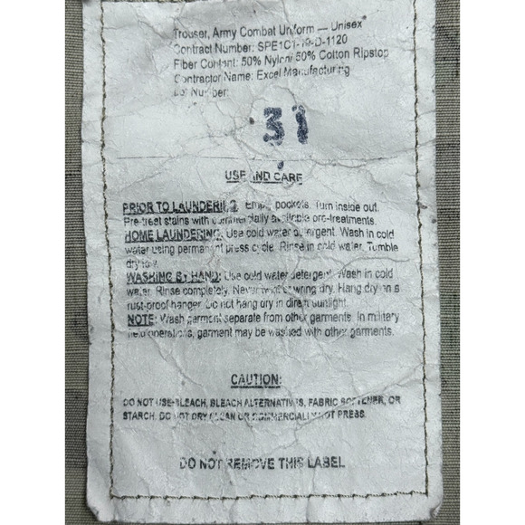 Army Combat‎ Pants Medium Short Green Brown 35x30 OCP Camo Ripstop Insect Guard - Picture 9 of 10